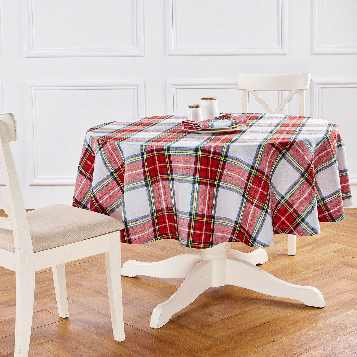 Stewart Plaid Round Tablecloth