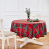 Madras Holiday Plaid Round Tablecloth