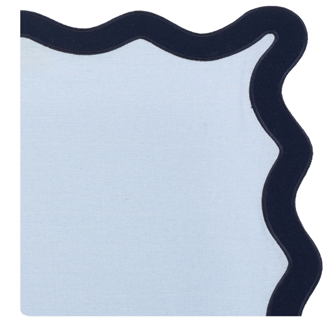 Hampton Pale Blue & Navy Trim Placemat & Napkin