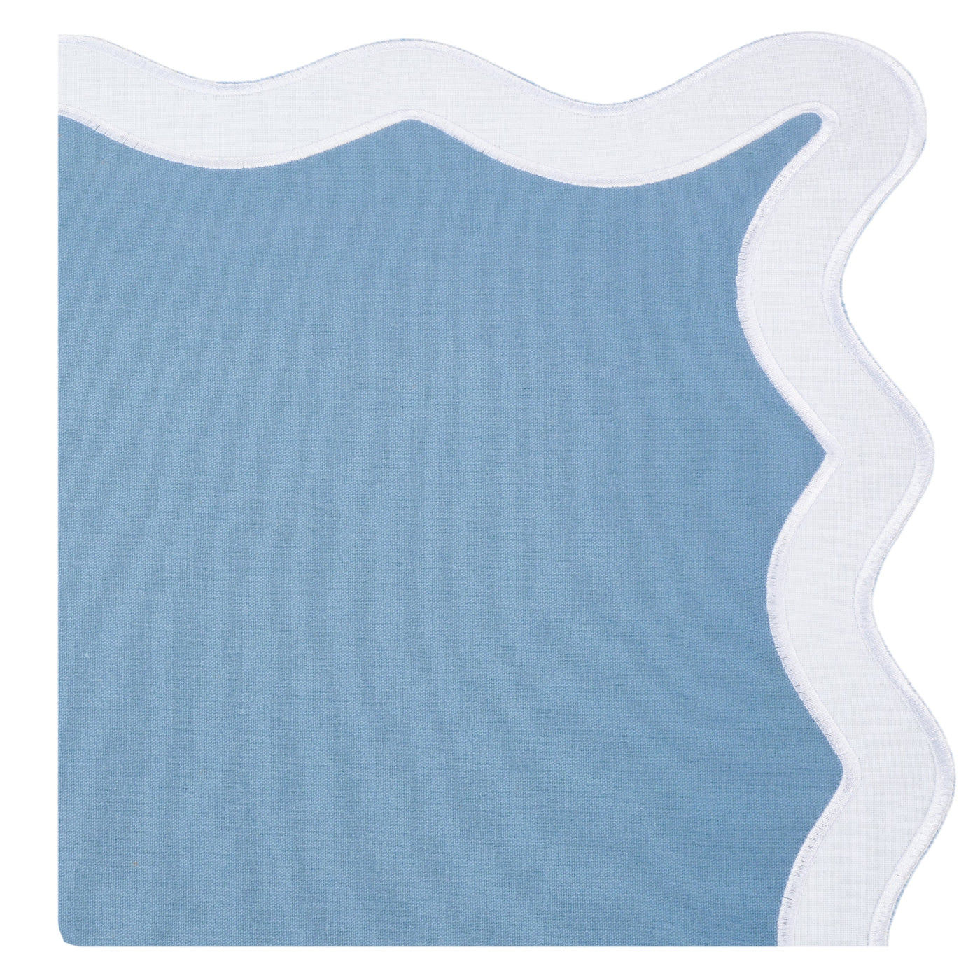 Hampton Pale Blue & White Trim Placemat & Napkin