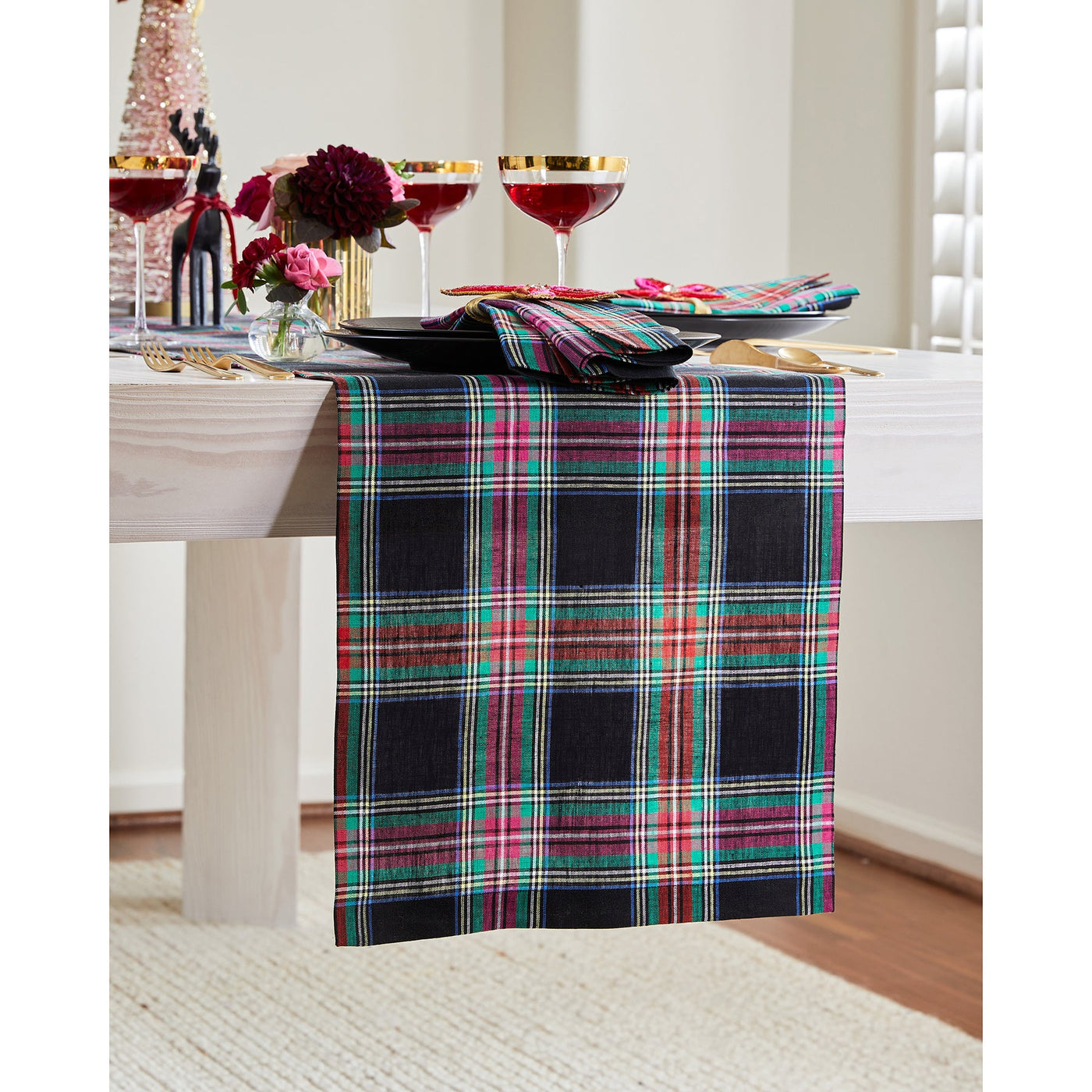 Jewel Plaid Table Runner