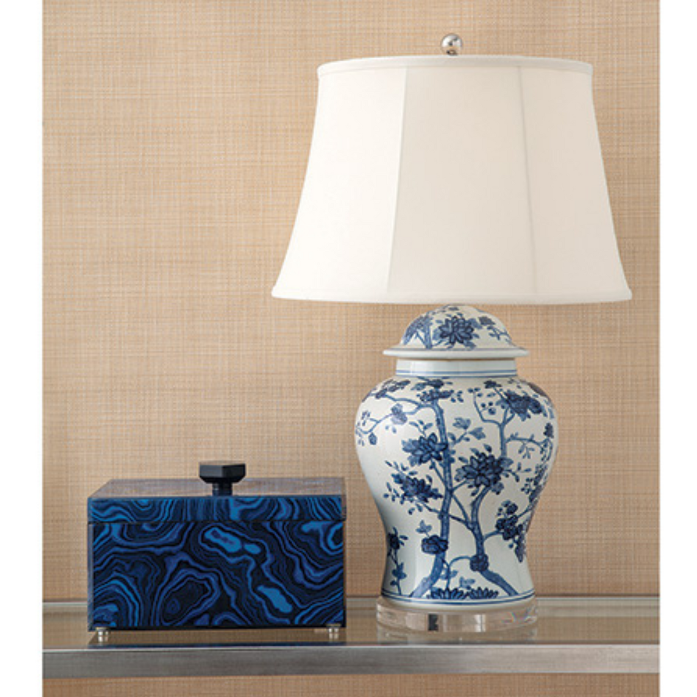 Georgia Blue & White Temple Jar Lamp