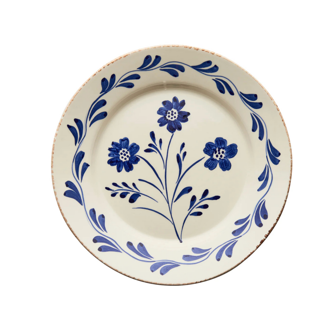 Madeira Dinner Plate – Flowers & Vines (Blue & White)