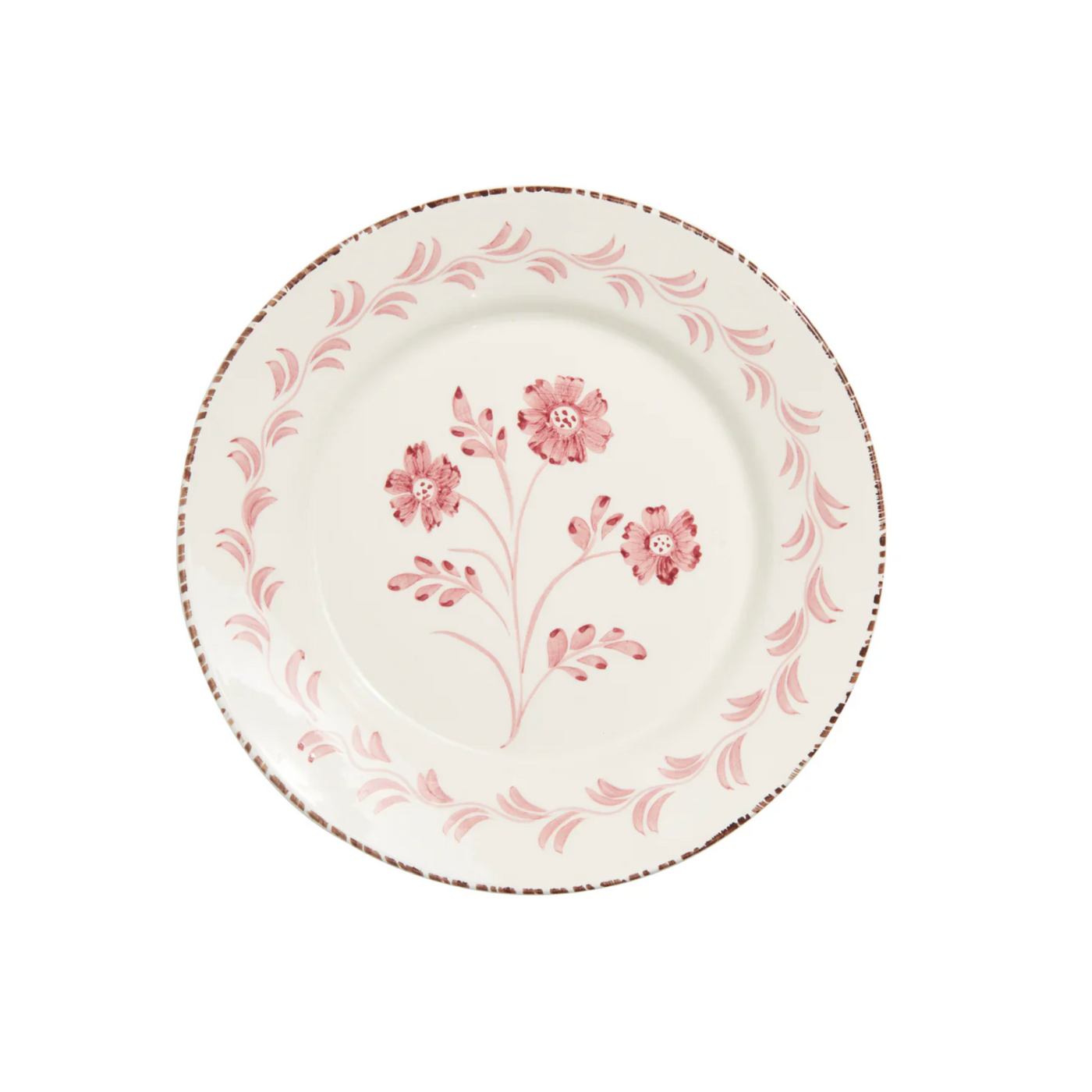 Madeira Dinner Plate – Flowers & Vines (Pink & White)