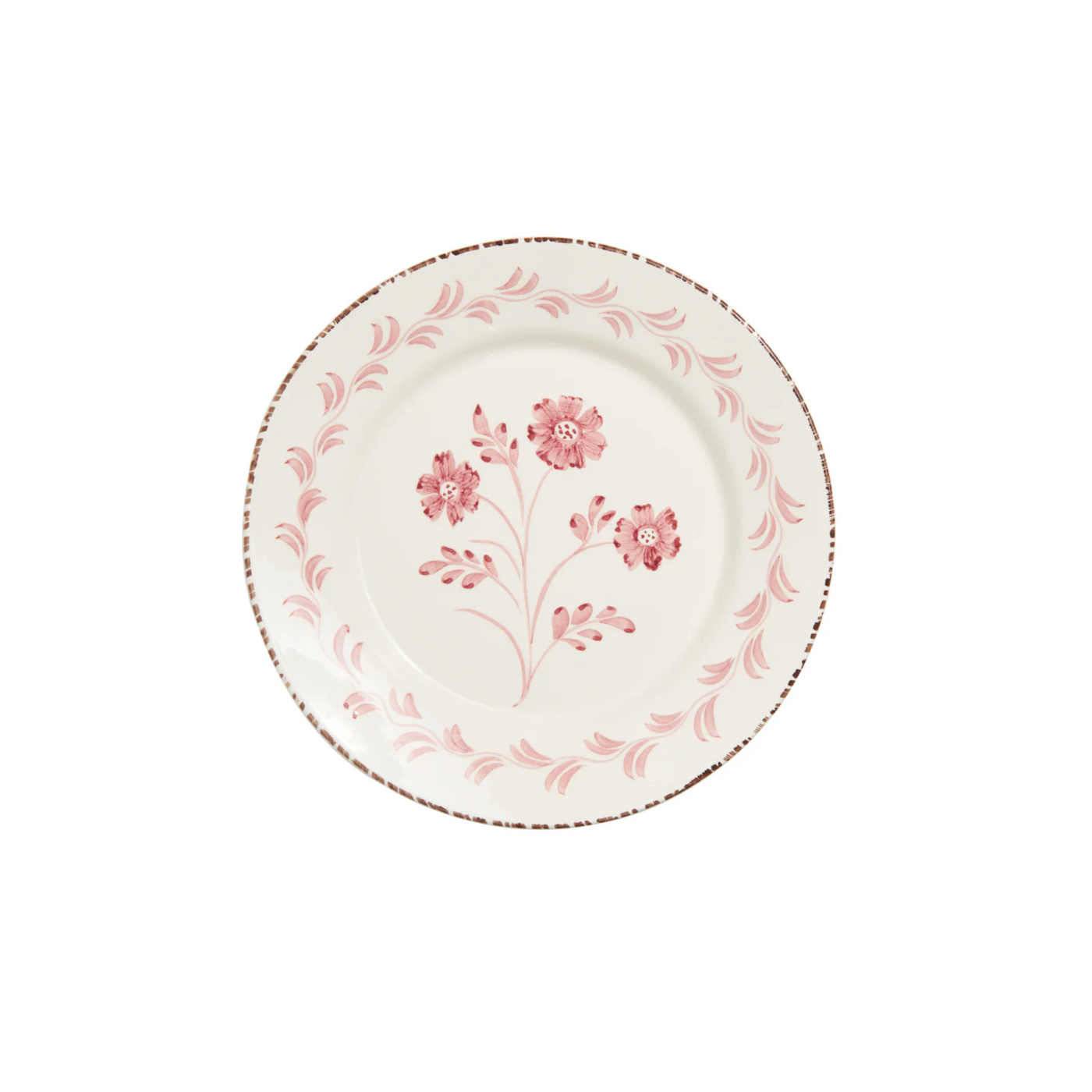 Madeira Dinner Plate – Flowers & Vines (Pink & White)
