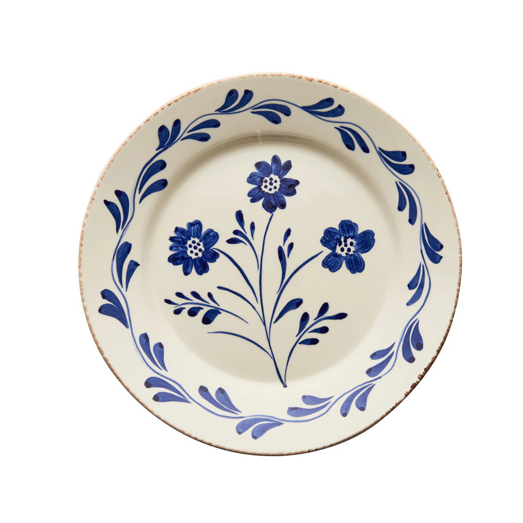 Madeira Dinner Plate – Flowers & Vines (Blue & White)
