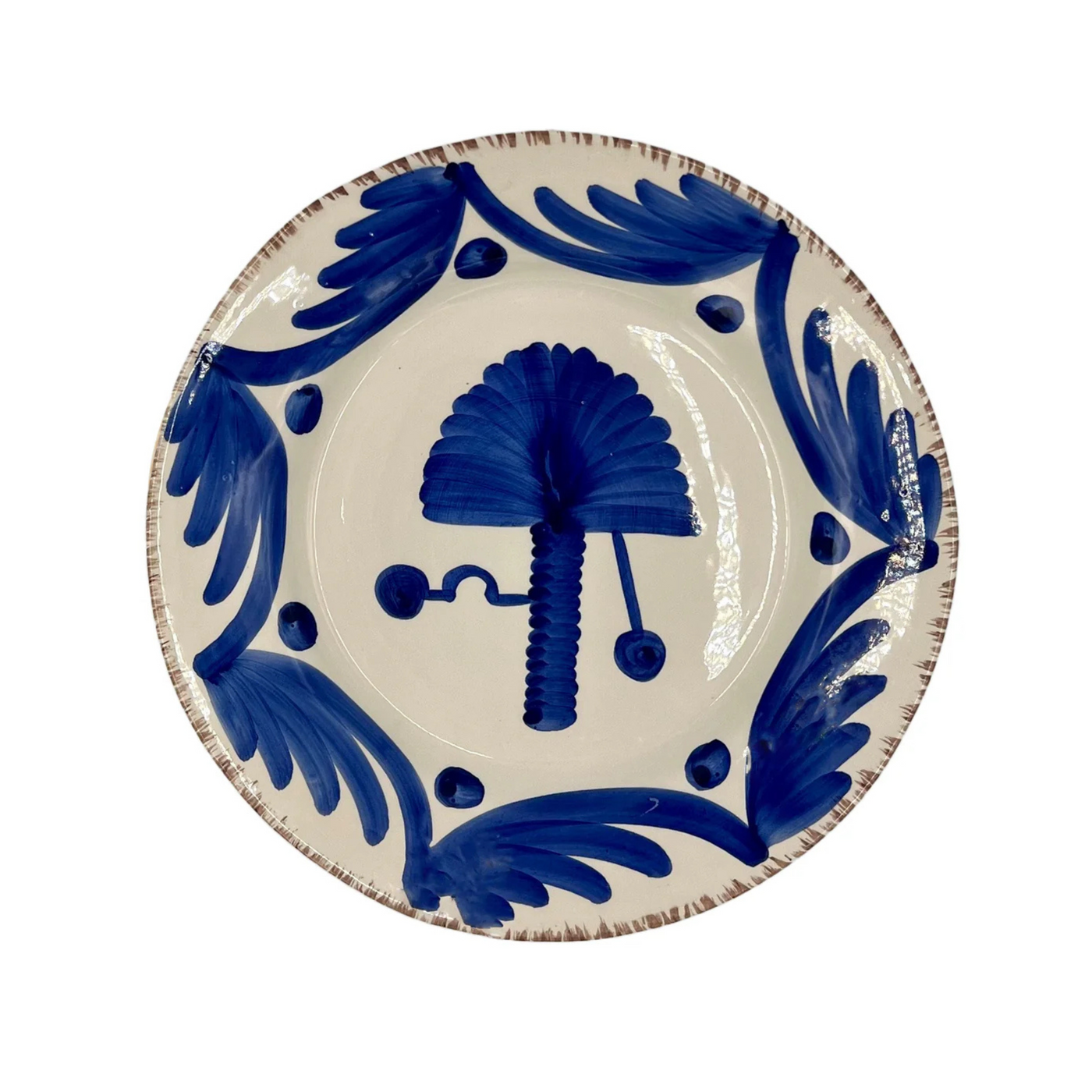 Madeira Dinner Plate –  Palm (Blue & White)