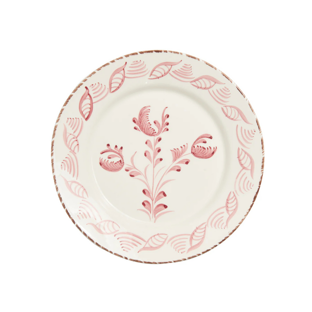 Madeira Dinner Plate – Flowers & Shells (Pink & White)