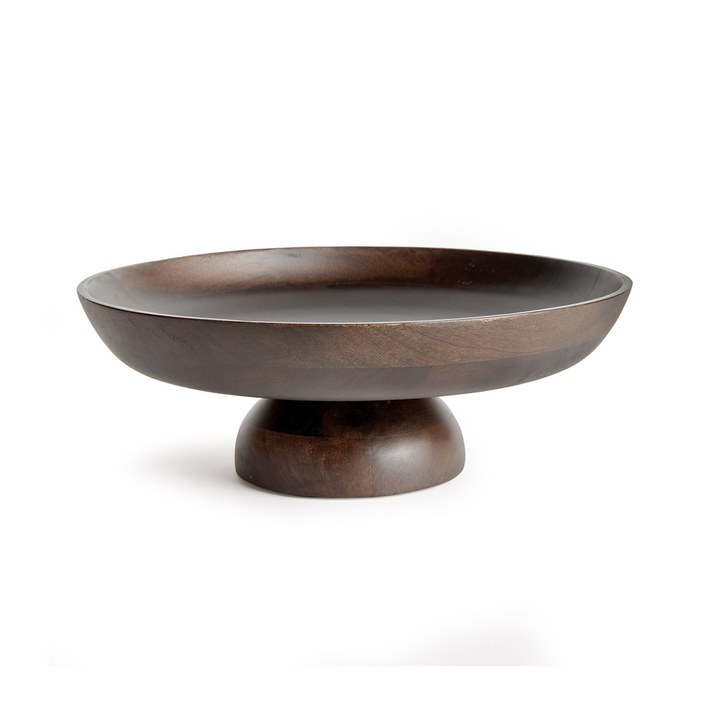 Bowie Footed Bowl in Aged Walnut - modern decor