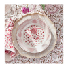 Madeira Dinner Plate – Pomegranate & Waves (Pink & White)
