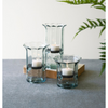 Rustic Ribbed Glass Votive Trio