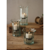 Rustic Ribbed Glass Votive Trio