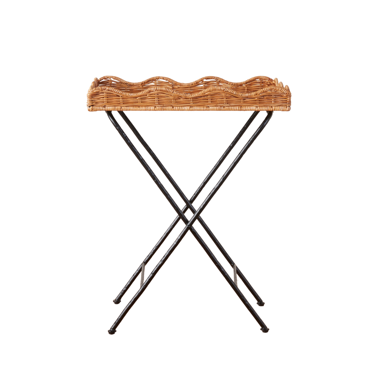 Maude Rattan Folding Tray Top Side Table