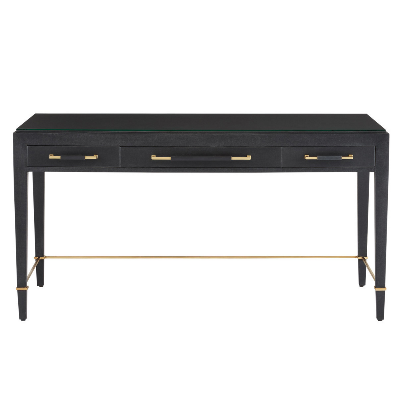 Verona Desk in Black Lacquered Linen