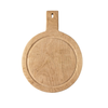 Round Oak Wood Cutting/Serving Board with Handle