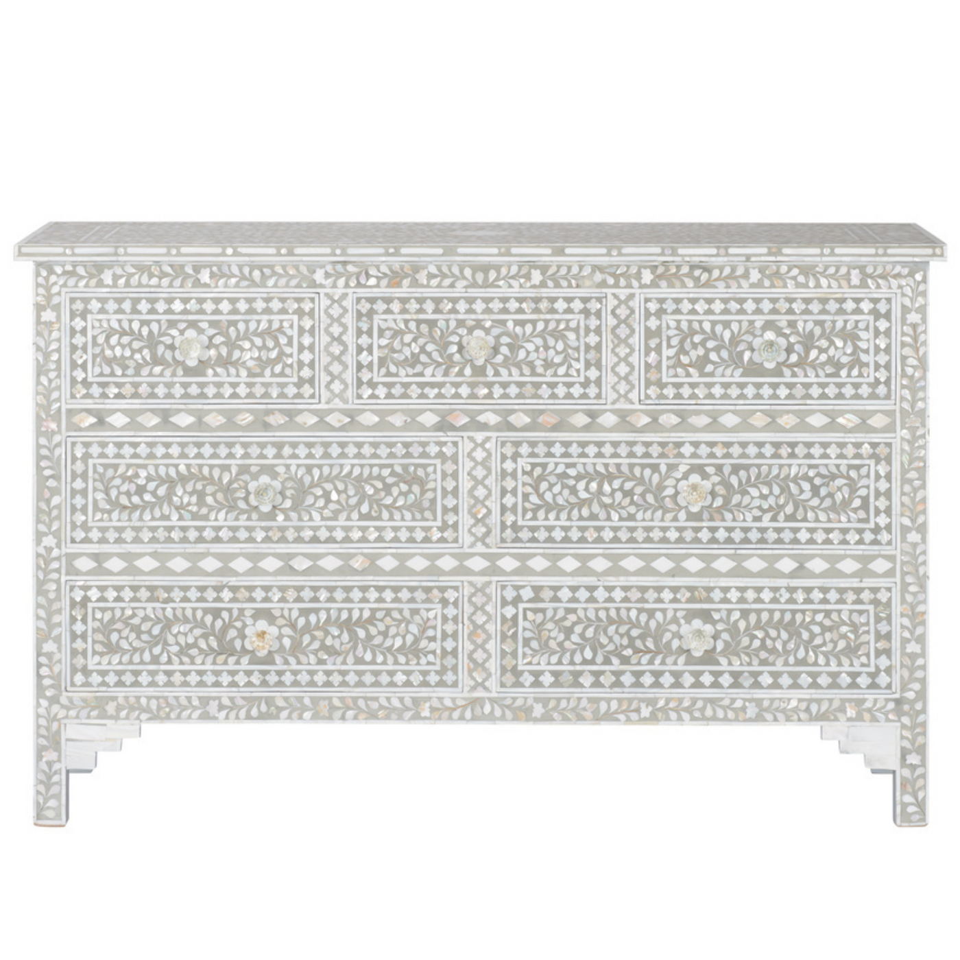 Marlowe Dresser – Mother-of-Pearl Inlay in Gray