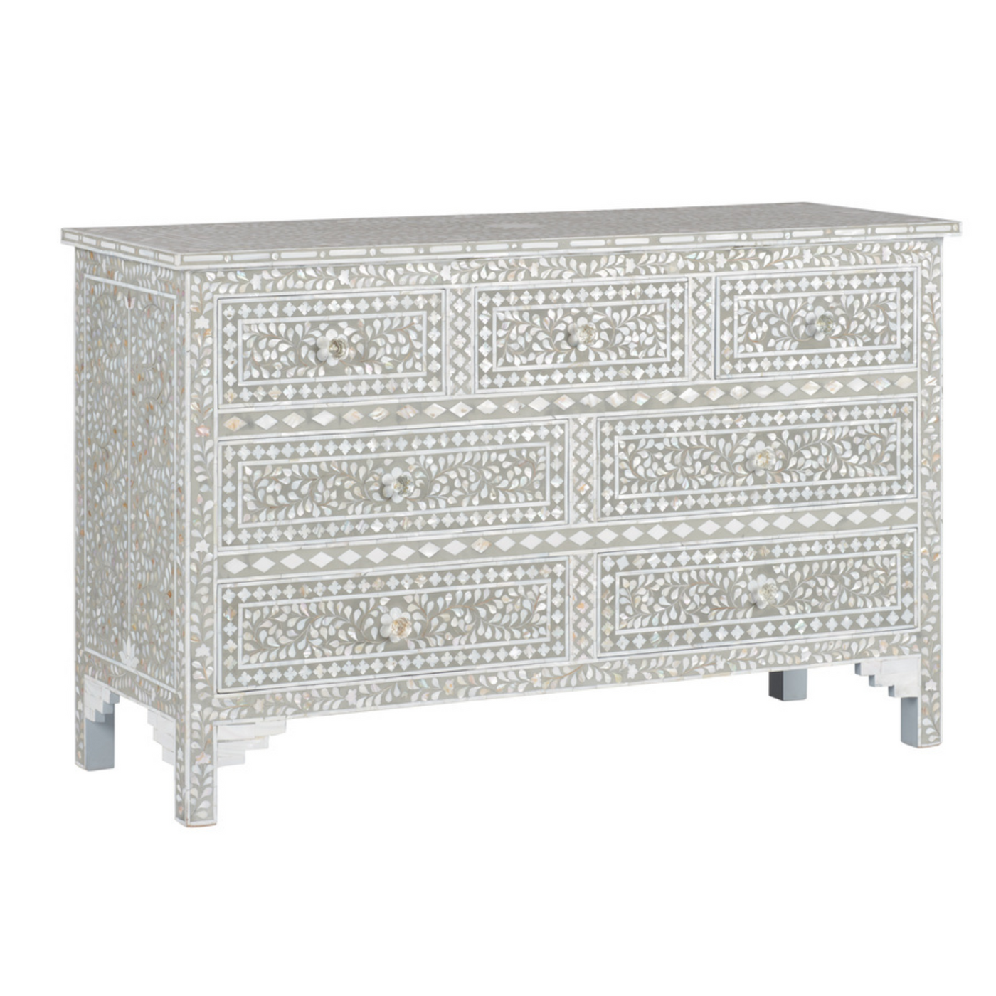 Marlowe Dresser – Mother-of-Pearl Inlay in Gray