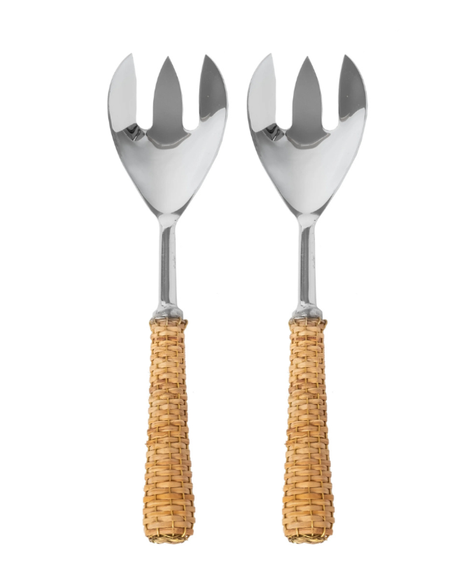 Basketweave Salad Server Set