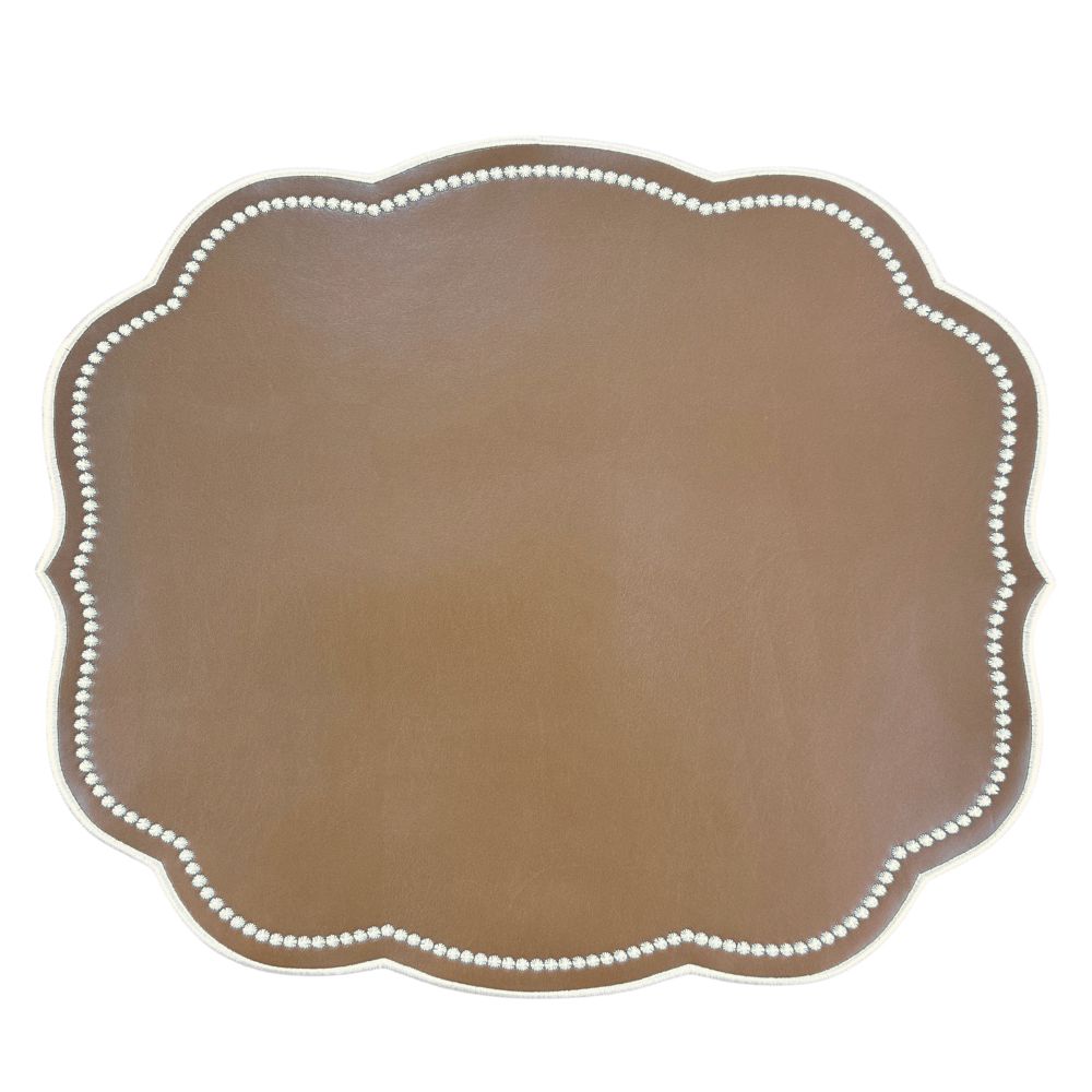 Charlotte Placemat - Light Cocoa Vegan Leather (Set of 4)