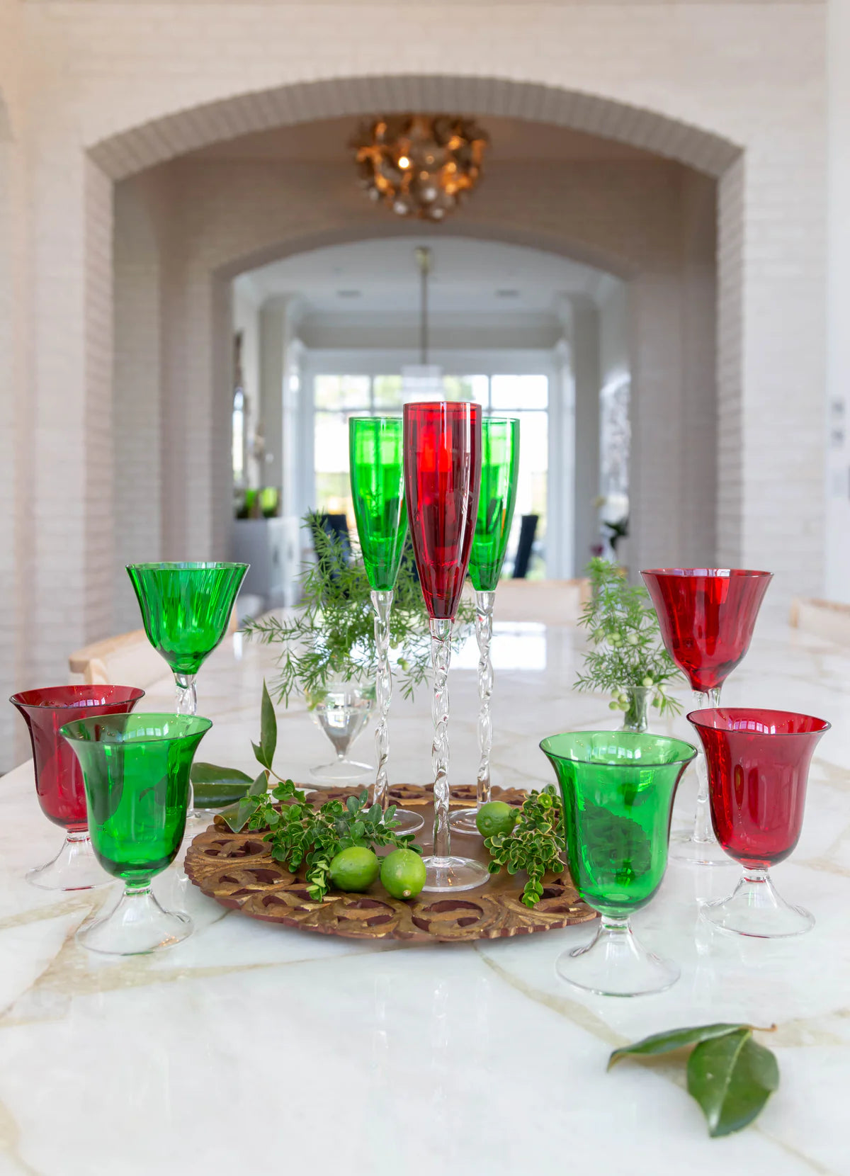 Francesca Wine Glass – Set of 4 (Garnet and Emerald)