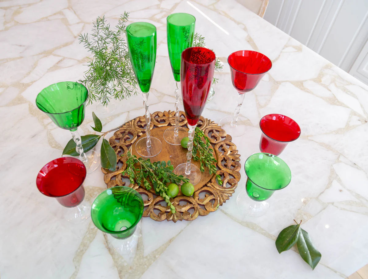 Francesca Wine Glass – Set of 4 (Garnet and Emerald)