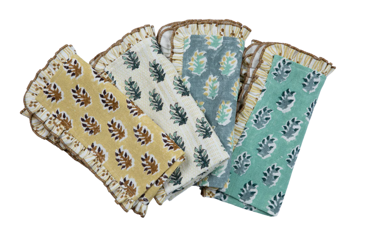Golden Meadow Block Print Table Linens