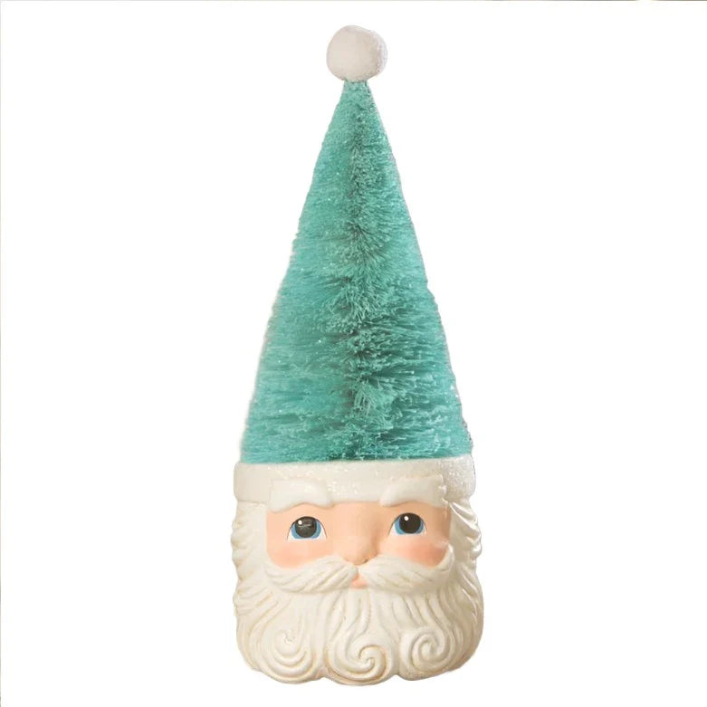 Bottle Brush Santa Blue Figure