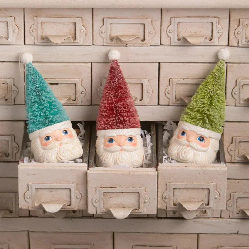 Bottle Brush Santa Red Ornament