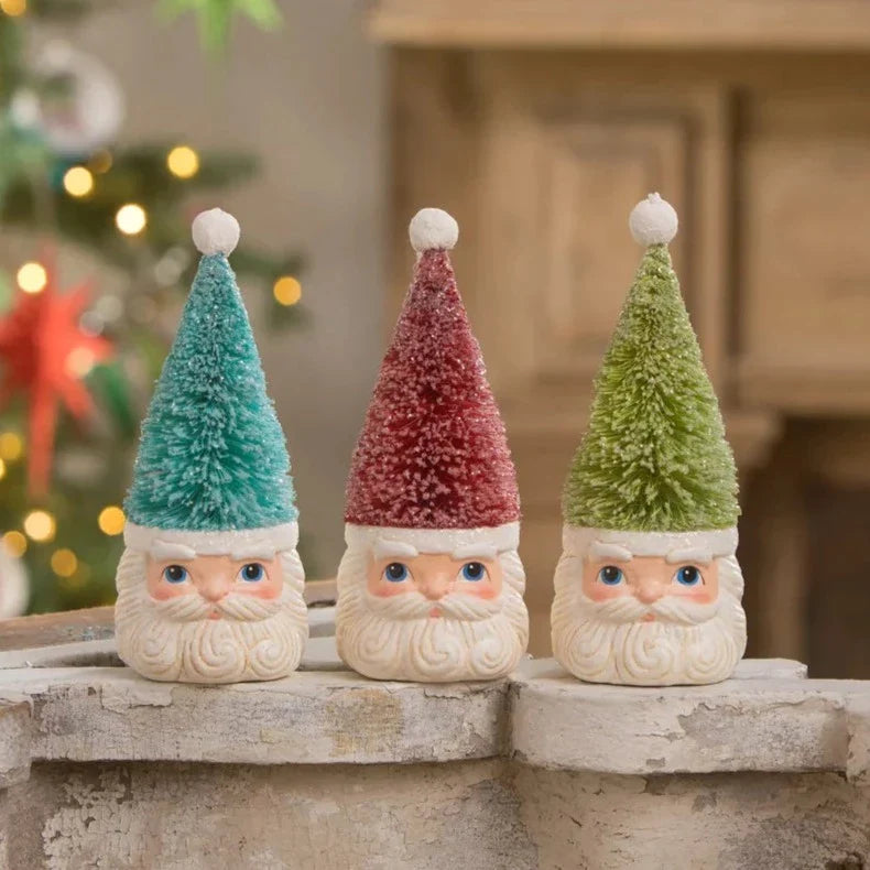 Bottle Brush Santa Red Ornament