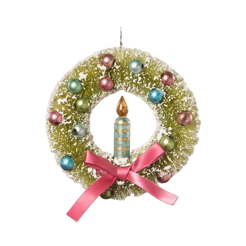 Brights Candle in Wreath Ornament