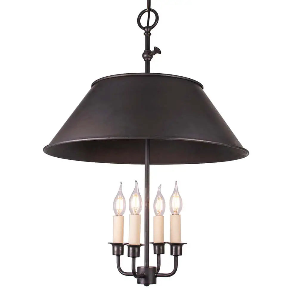brass chandelier over table in kitchen island
