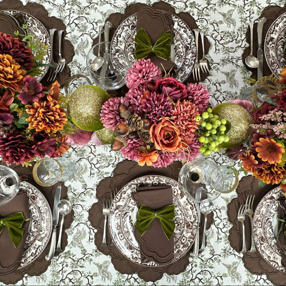 Sage Toile de Jouy Birds - Tablecloth