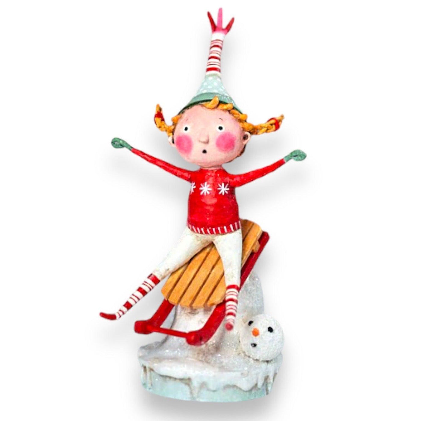 Downhill Dawn Christmas Figurine by Lori Mitchell