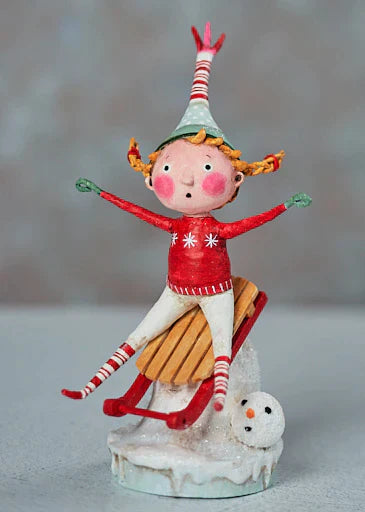 Downhill Dawn Christmas Figurine by Lori Mitchell