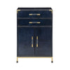The Atticus Cabinet – Midnight Blue Leather & Brass