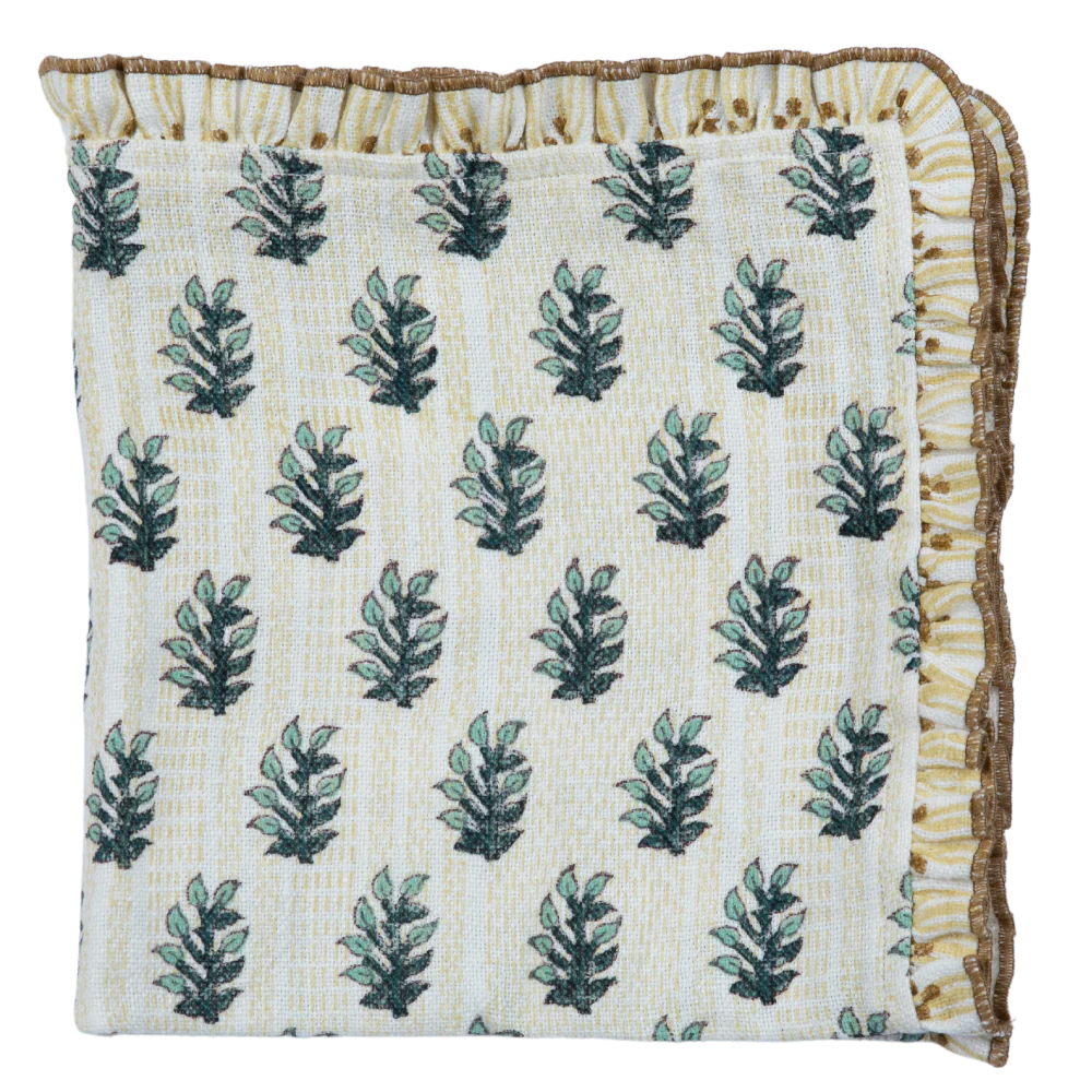 Honey Bloom Block Print Table Linens