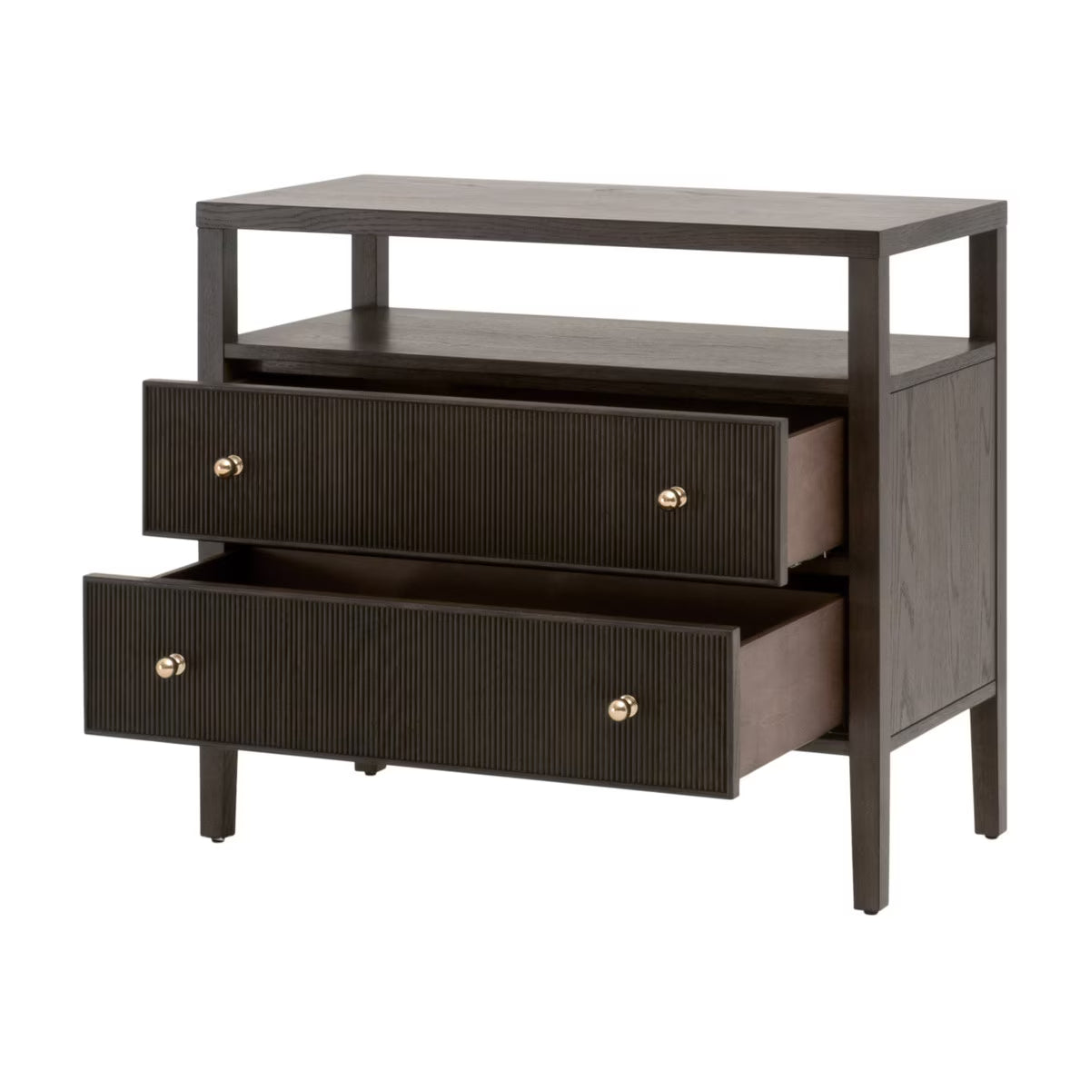 Highland Nightstand - Brushed Black Acacia