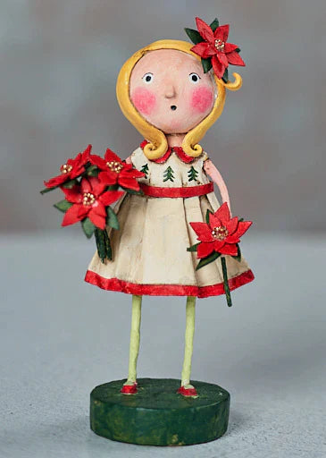 Etta Poinsettia Christmas Figurine by Lori Mitchell