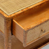 Walker Cane Nightstand in cane and woven - traditional nightstand - styled in room