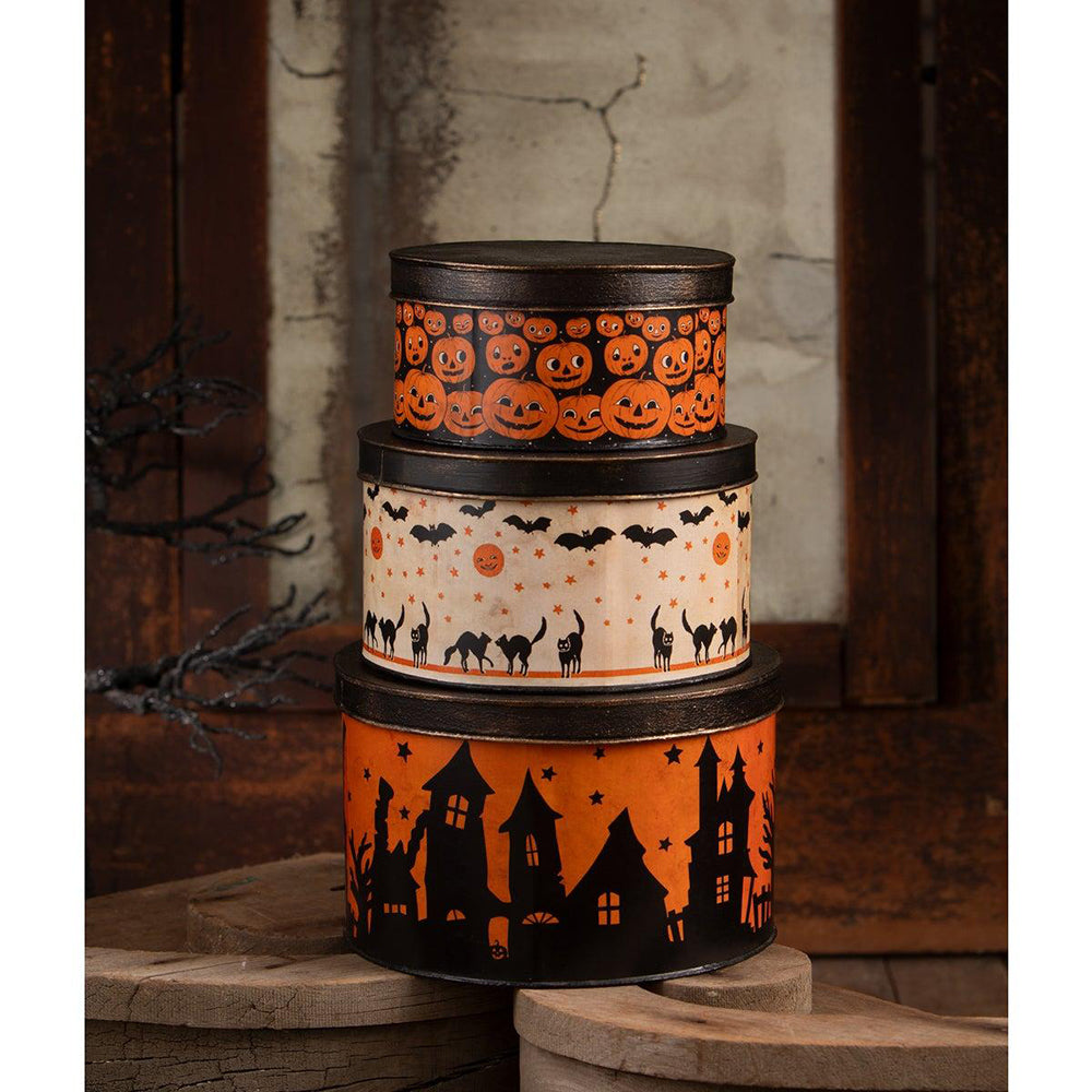 Halloween Vintage Tins Set/3