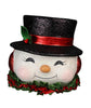 Happy Snowman Vintage Paper Mâché Bucket