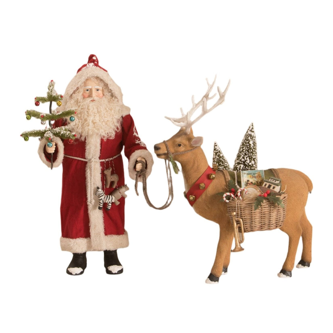 Vintage Santa and Prancer Toy Delivery