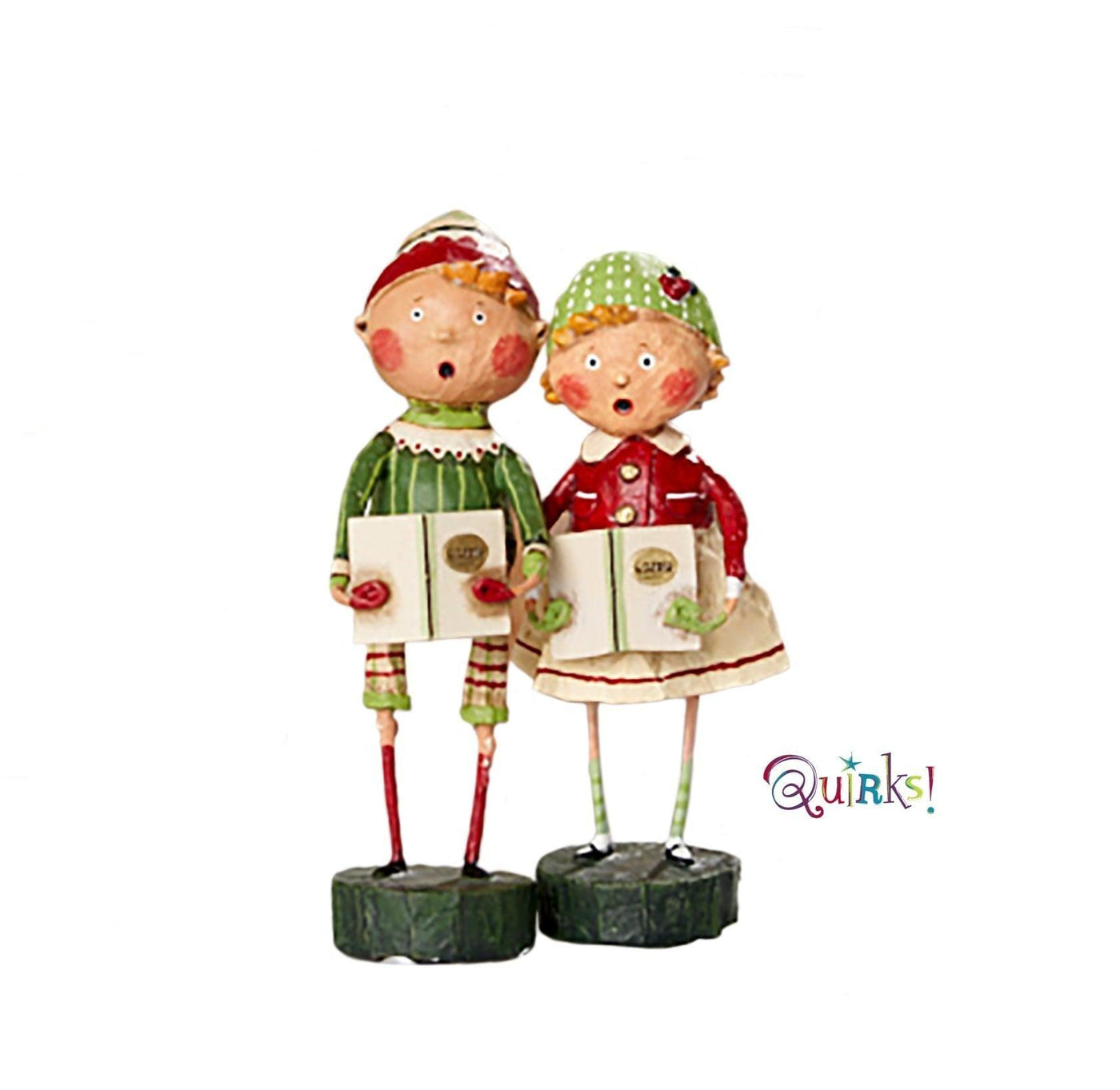 Henry & Holly Come a Caroling Set of 2 Christmas Lori Mitchell Collectible Figurines