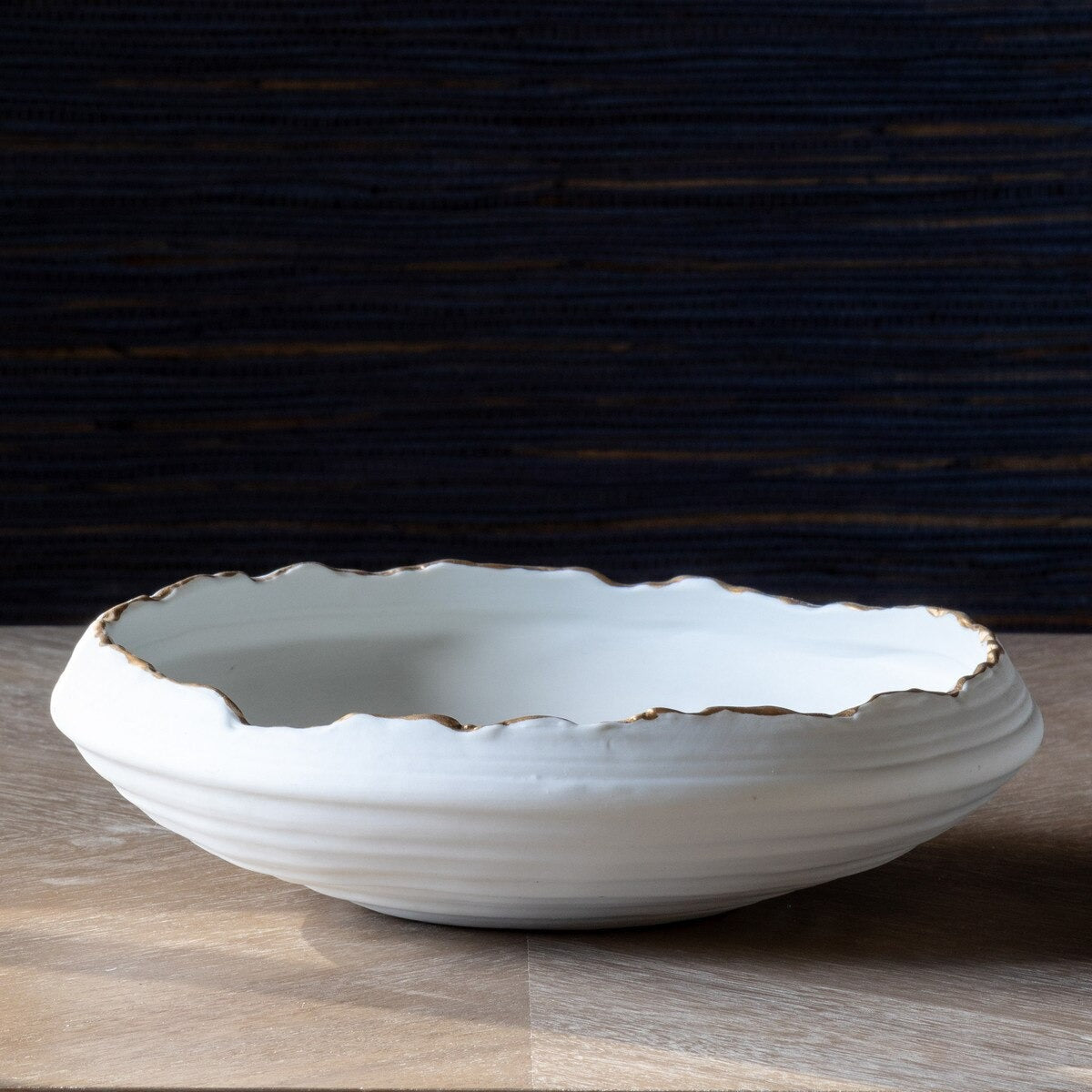 Gilded Organic Edge Shallow Bowl