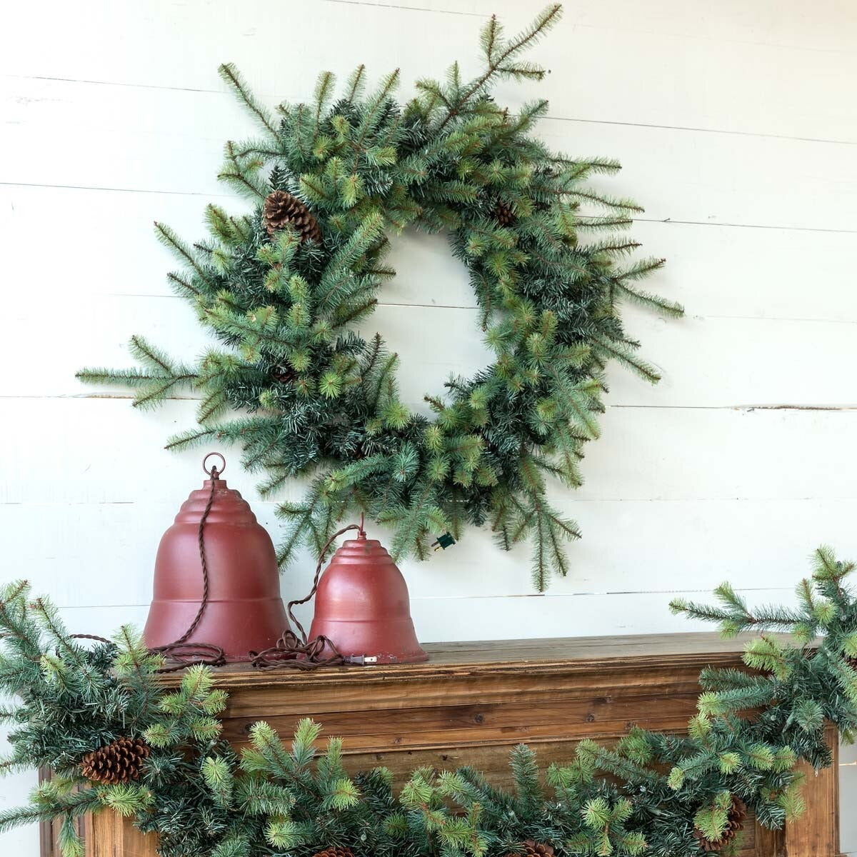 Blue Spruce Wreath with LED Lights, Extra-Large 40"