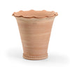 natural impruneta fluted terracotta planter with scalloped rim and warm clay finish