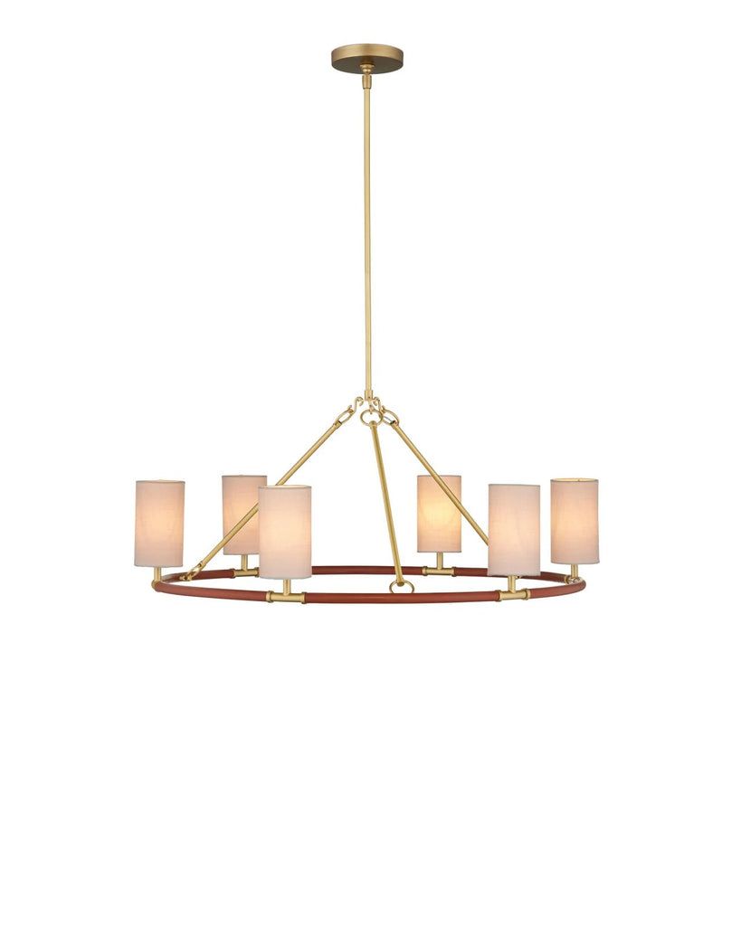 chandelier over table in dining room