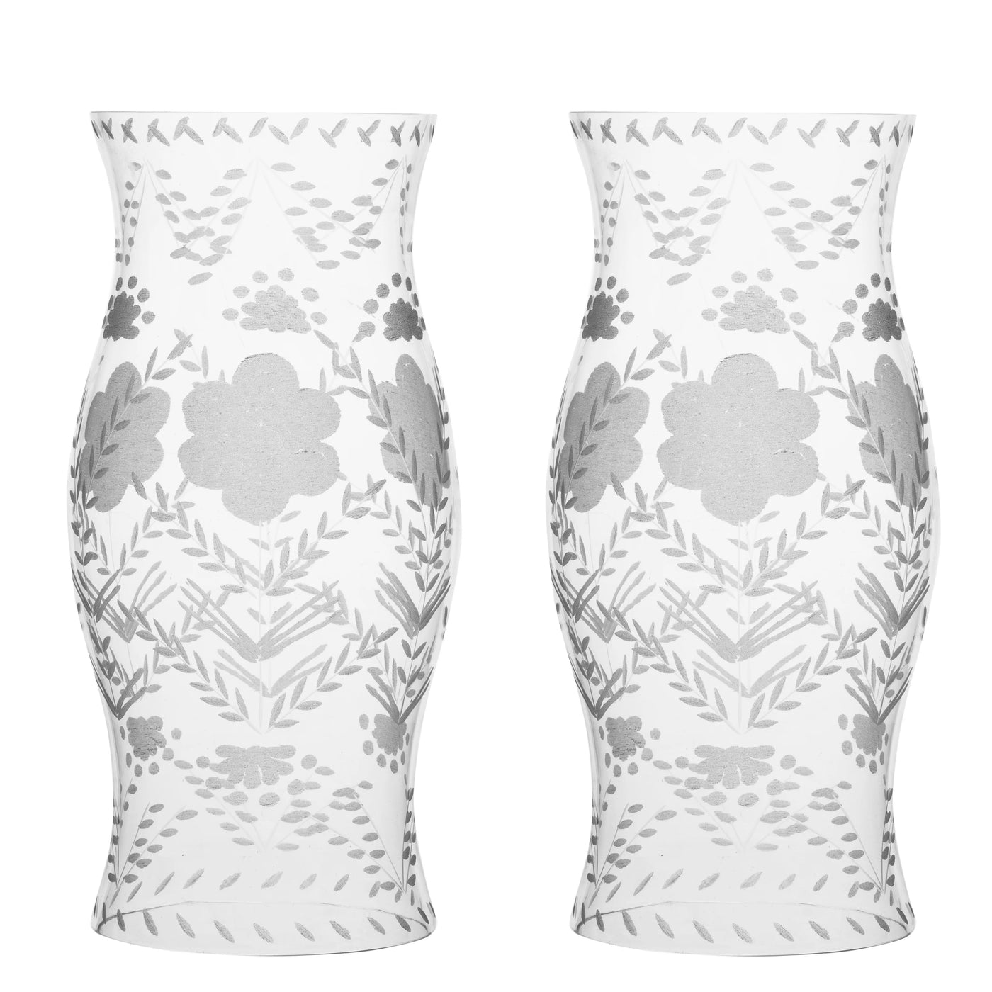 Etched Floral and Leaf Hurricane