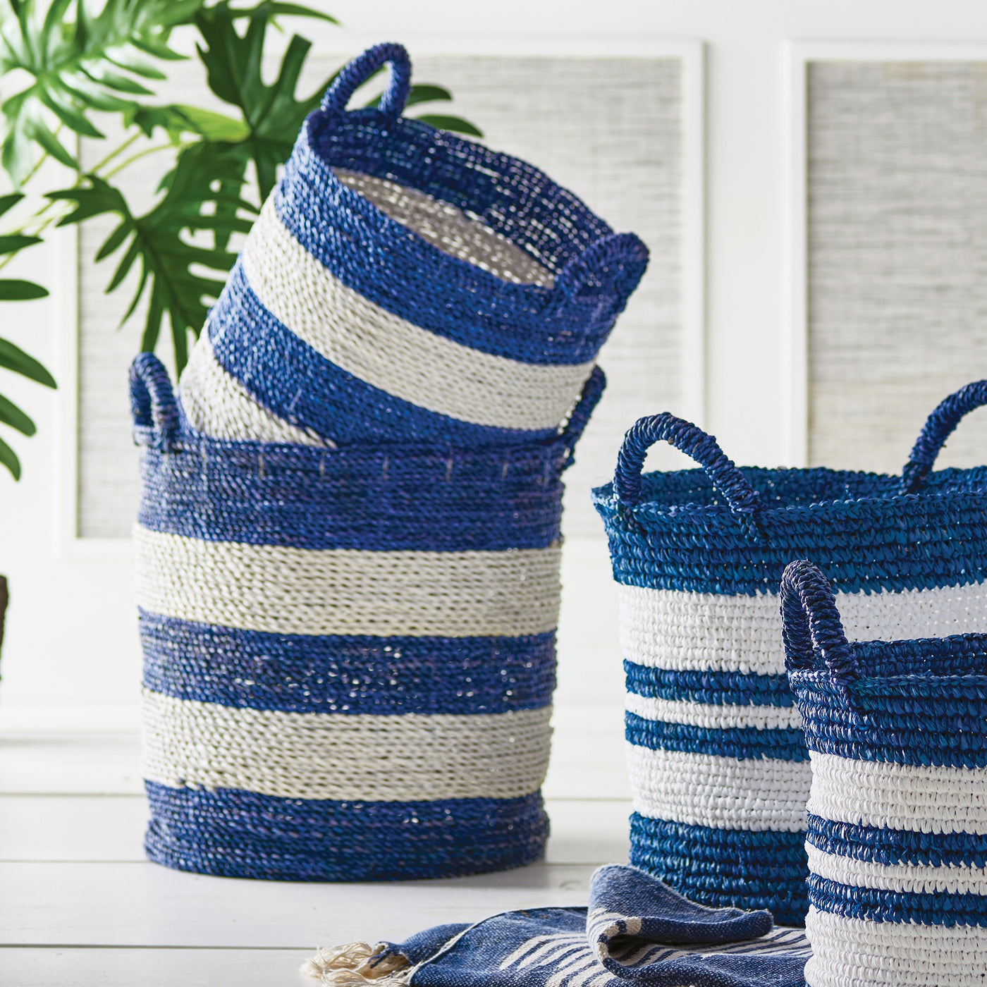 Coastal Stripe Storage Baskets – Set of 2