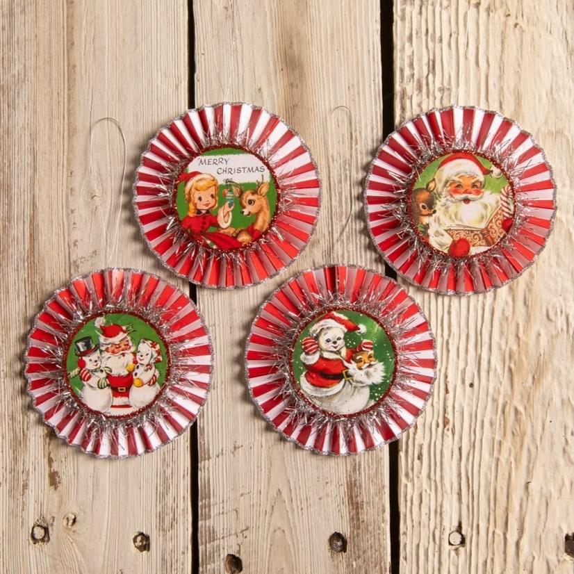 Kitschmas Rosette Ornaments Set of 4